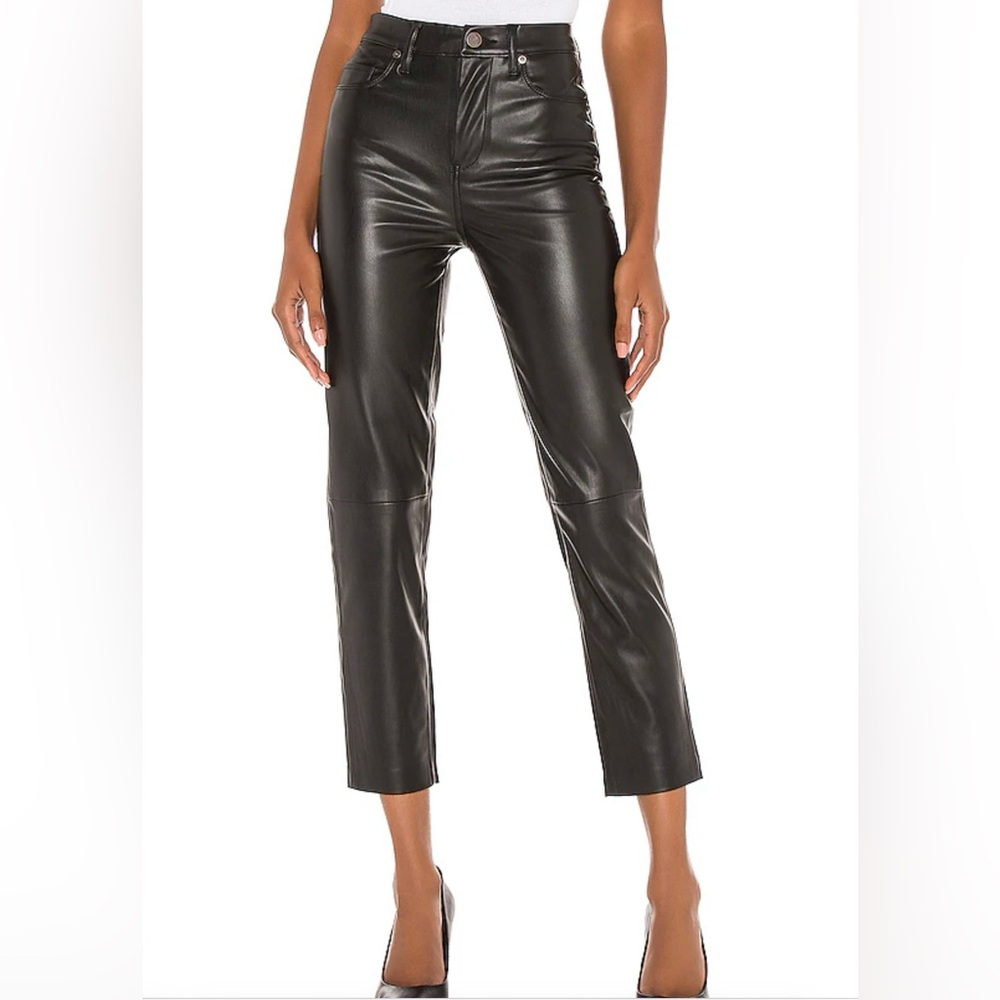BLANK NYC Faux Leather Straight Leg Pant in Need You Tonight - black 27